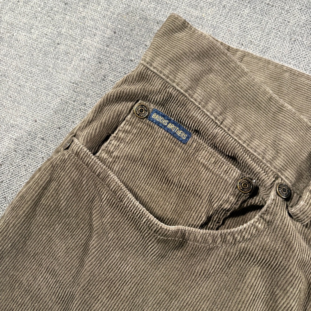 Brooks Brothers Corduroy Pants Mens 33x32 Brown Slim Fit 5-Pocket Trousers - Picture 3 of 9